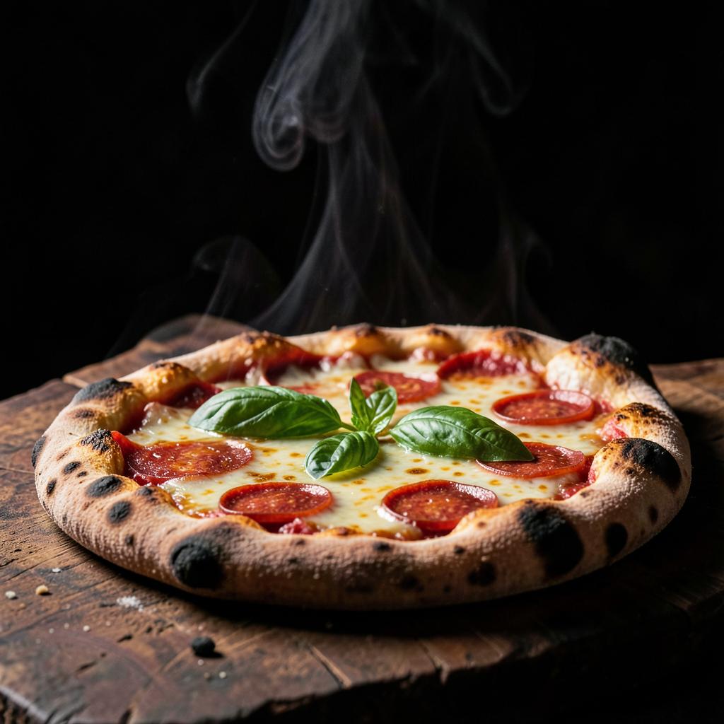 Pizza artesanal saindo do forno